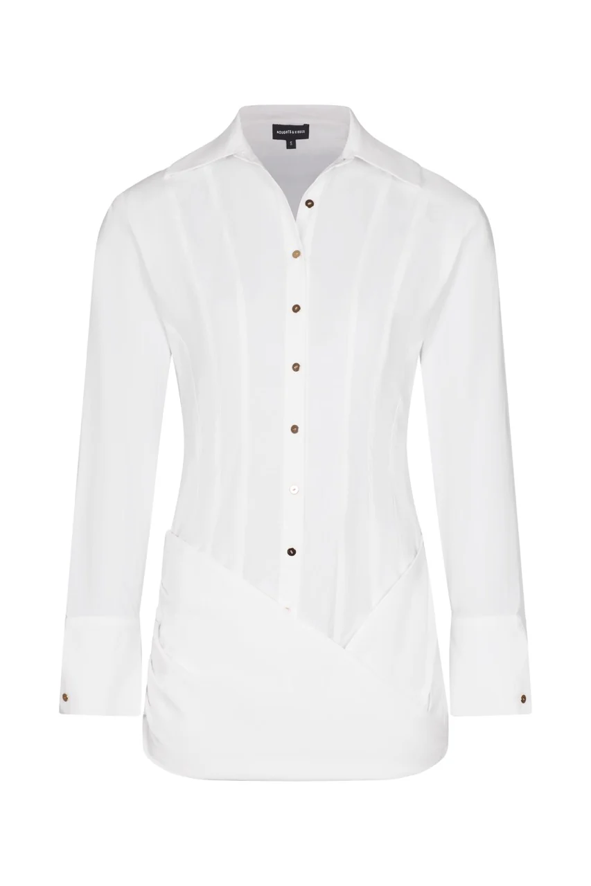 AMARA White Wrap Shirt Dress - Image 8