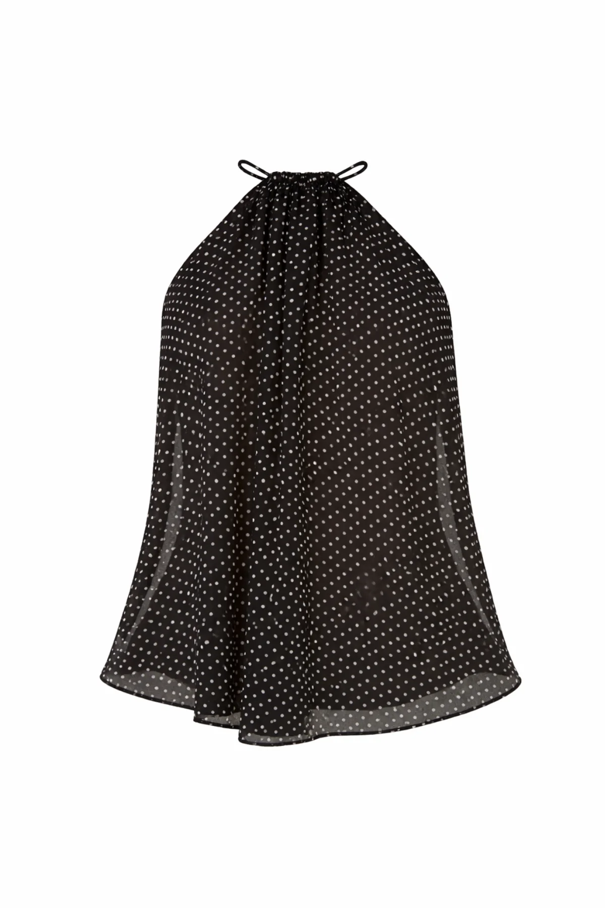 AMIRA Black Polkadot Halter Chiffon Top - Image 8