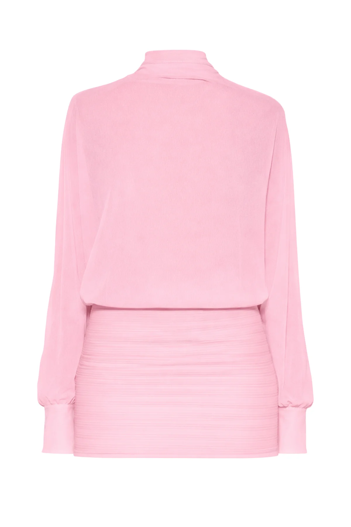CHIARA Pink Chiffon Ruched Dress - Image 8