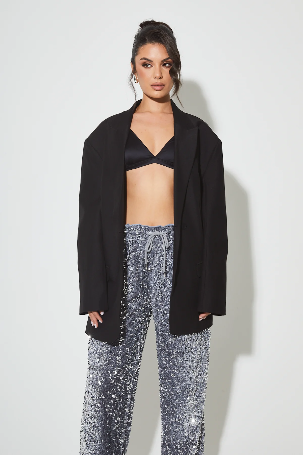 CHIARA Silver Sequin Trouser - Image 3