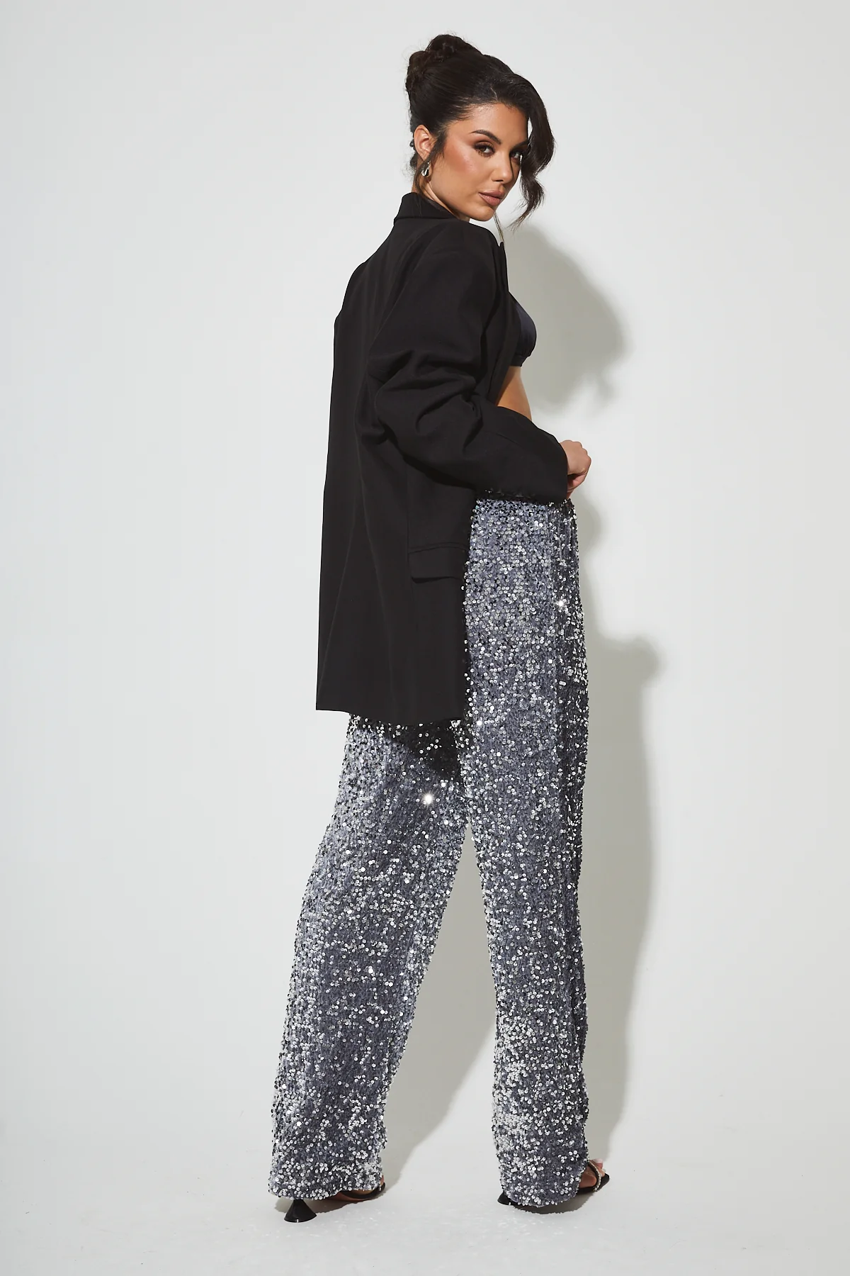 CHIARA Silver Sequin Trouser - Image 5