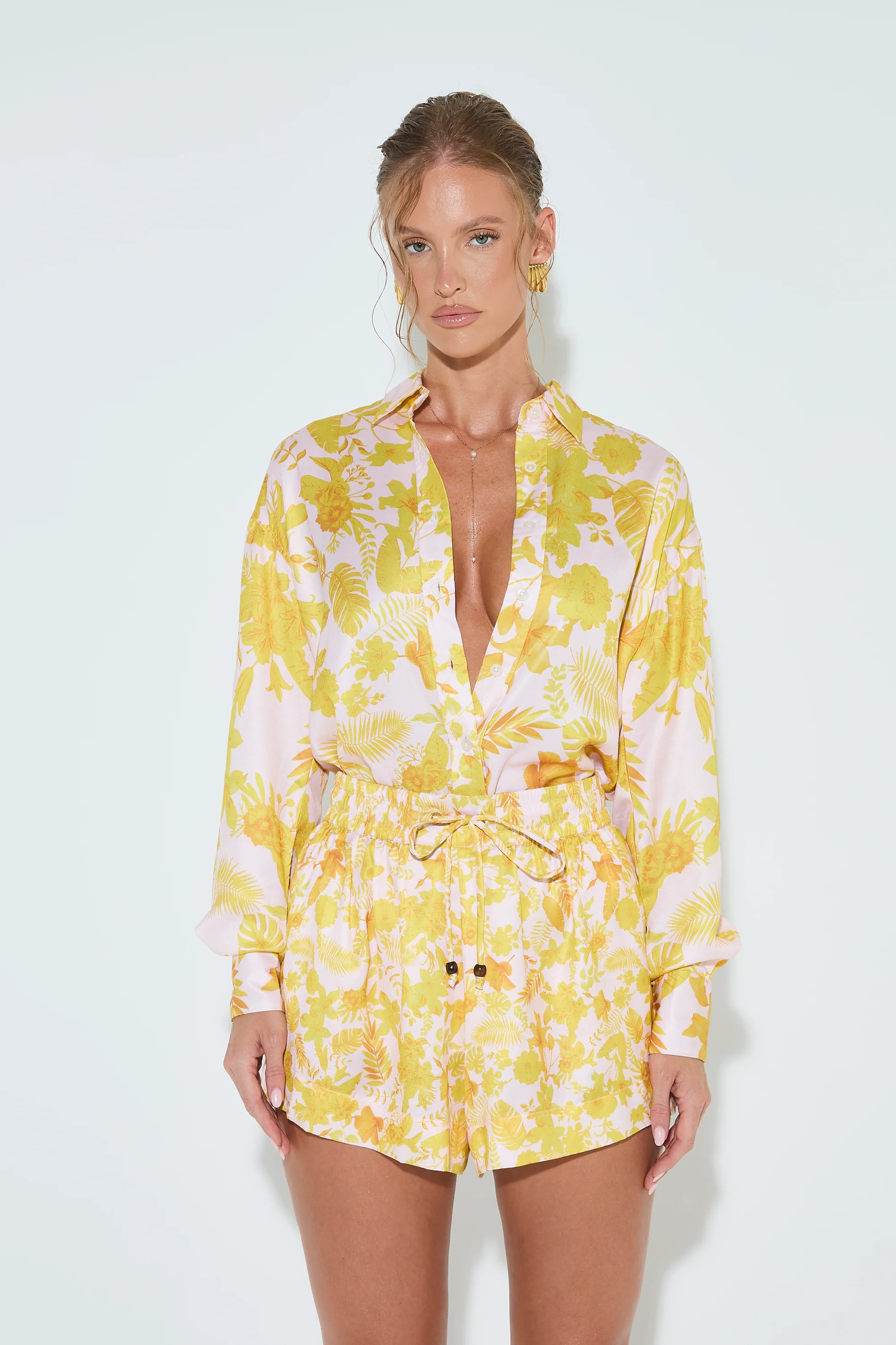 CITRUS FLORALS Long Sleeve Printed Shirt
