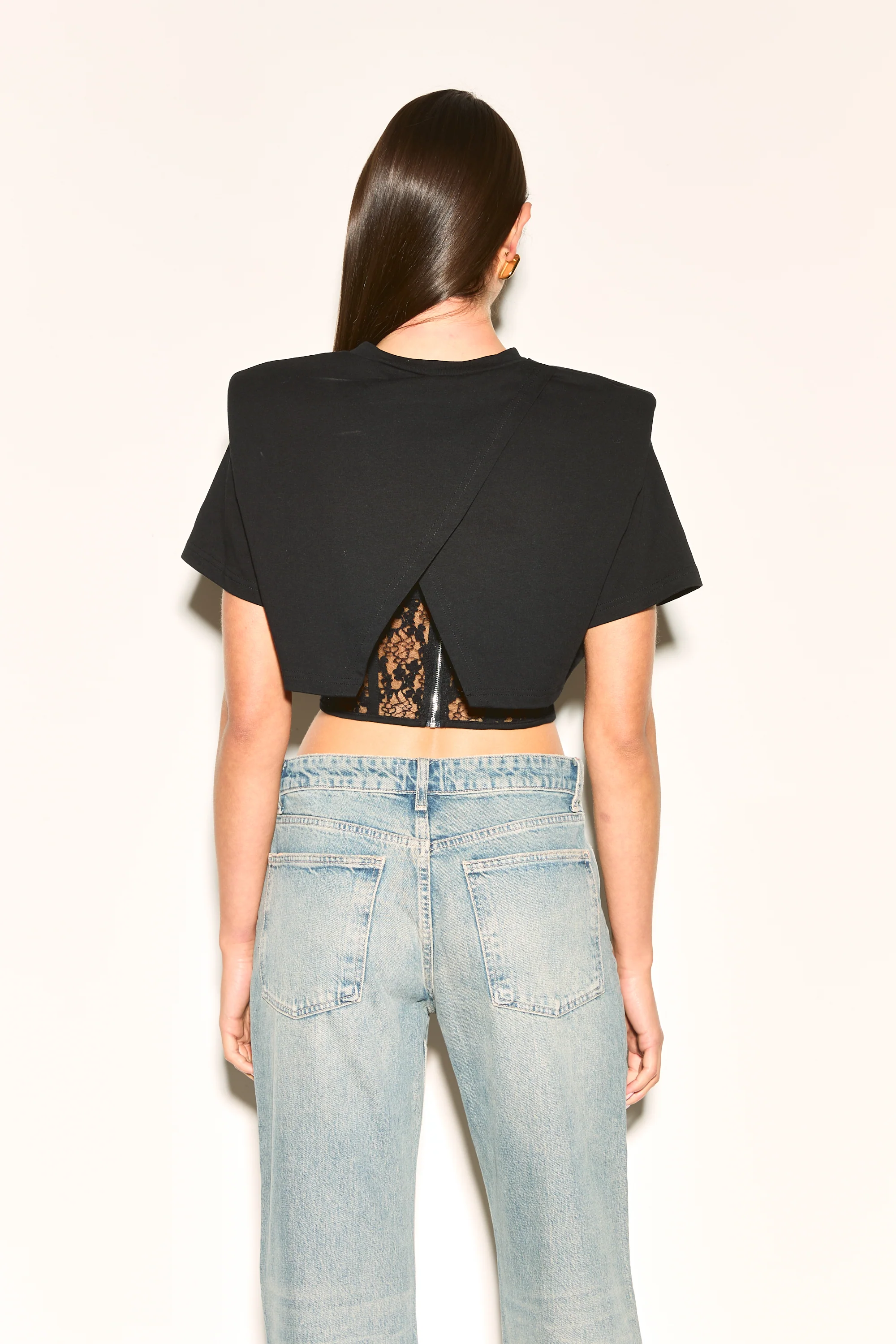 CLARA Black Lace Corset T-Shirt - Image 4