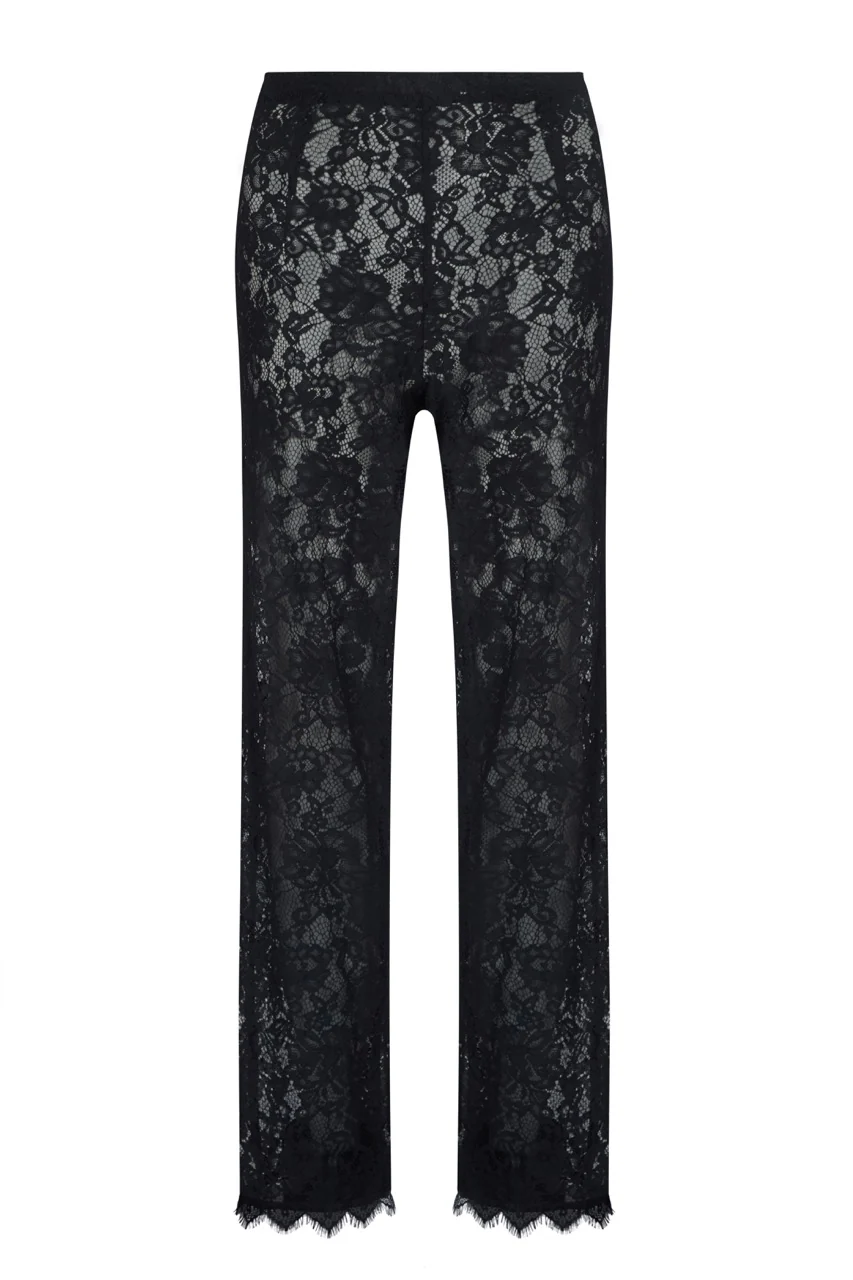 DANA Black High Waisted Lace Trousers - Image 7