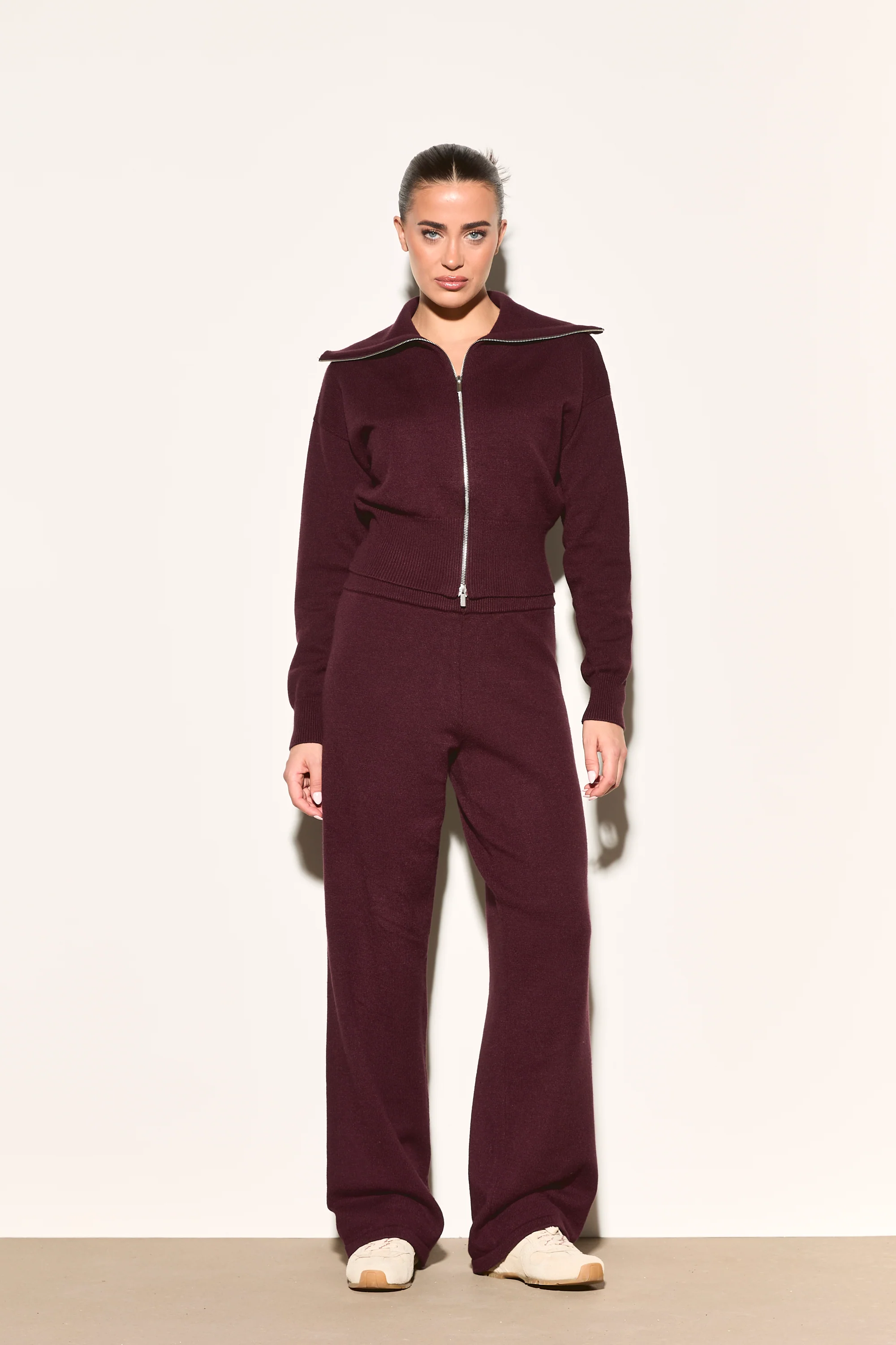 ESME Burgundy Knit Trousers - Image 3