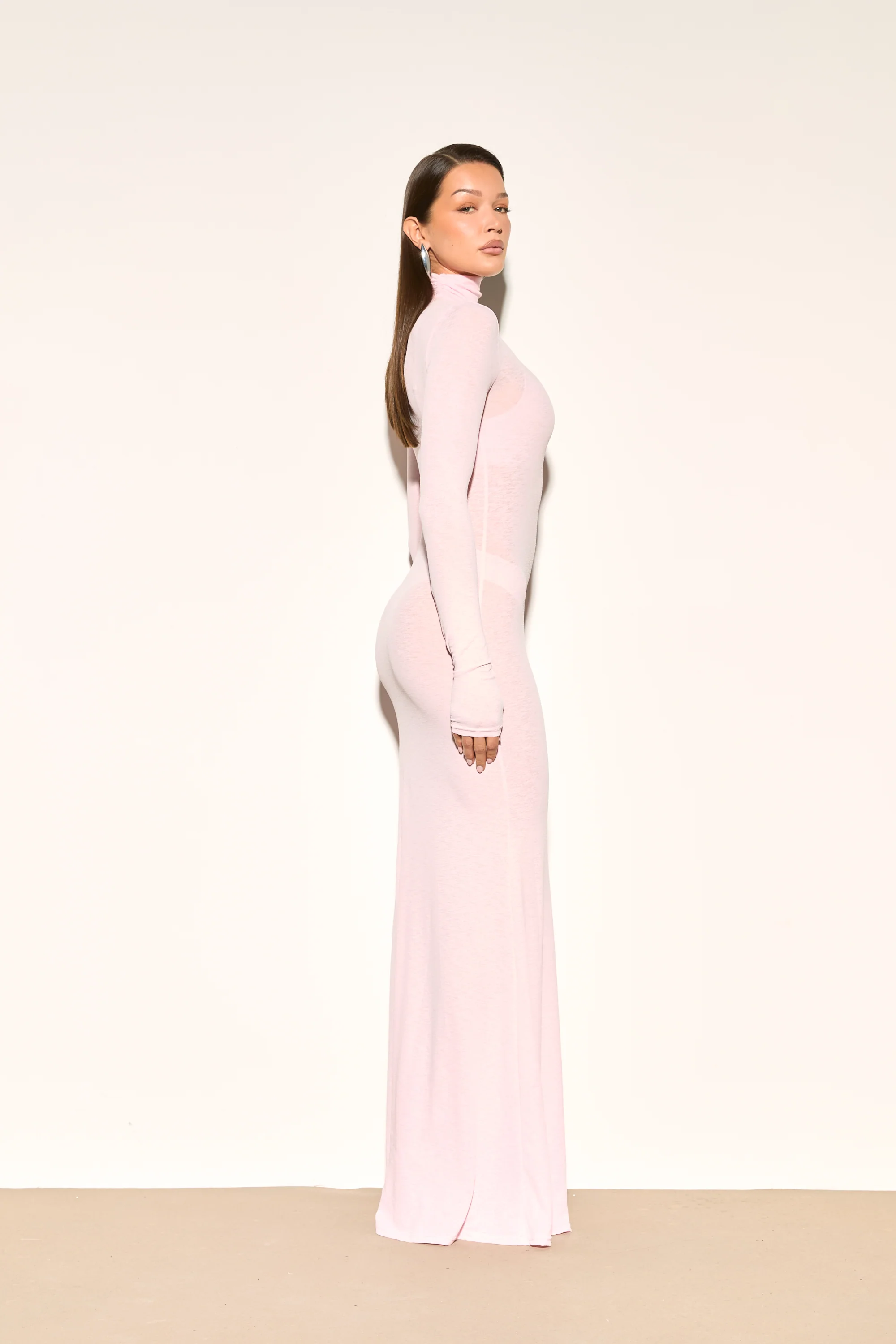 GISELE Candy Pink Fine Knit Maxi Dress - Image 6