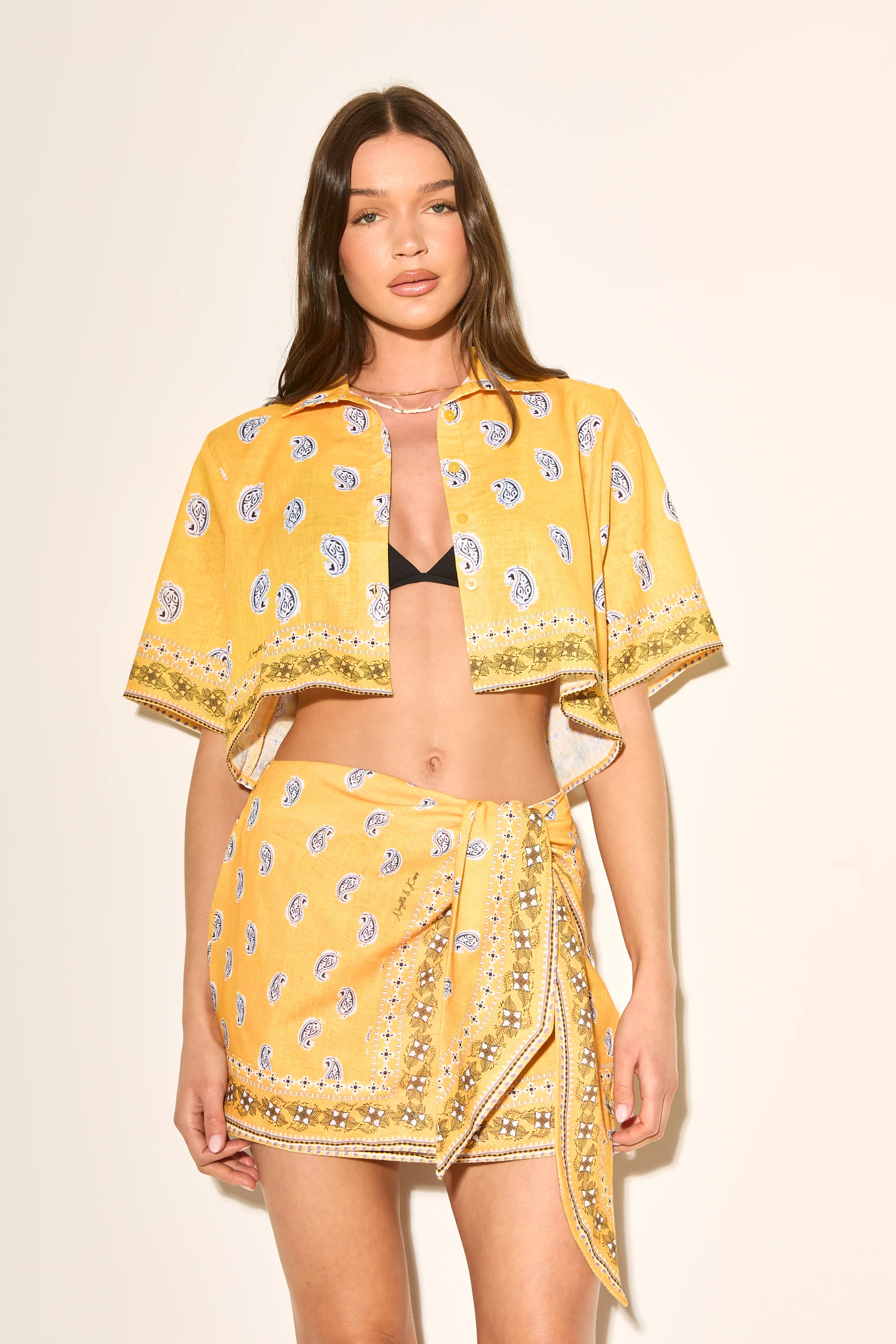 GOLDEN HOUR Yellow Cropped Shirt - Image 3