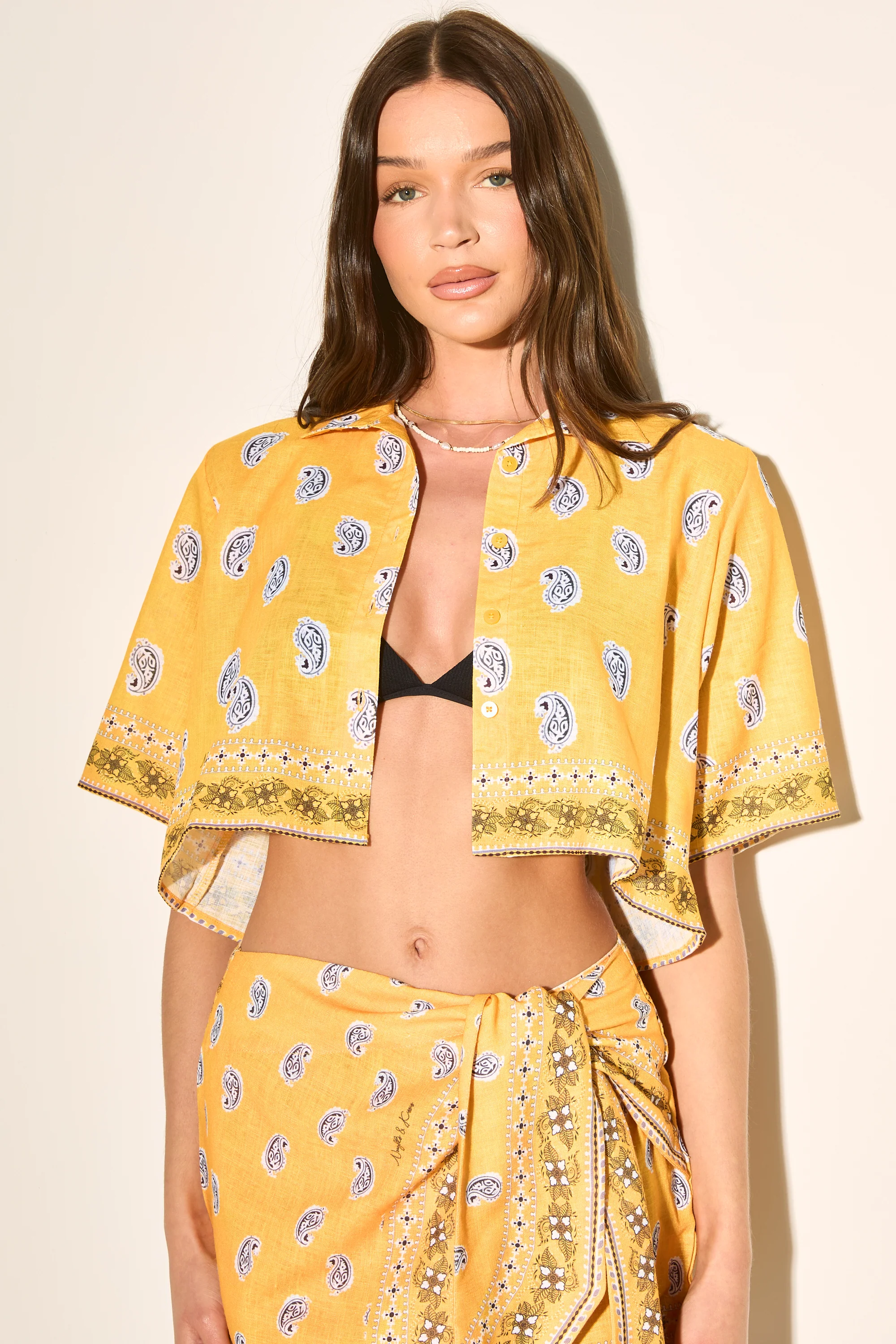 GOLDEN HOUR Yellow Cropped Shirt - Image 4