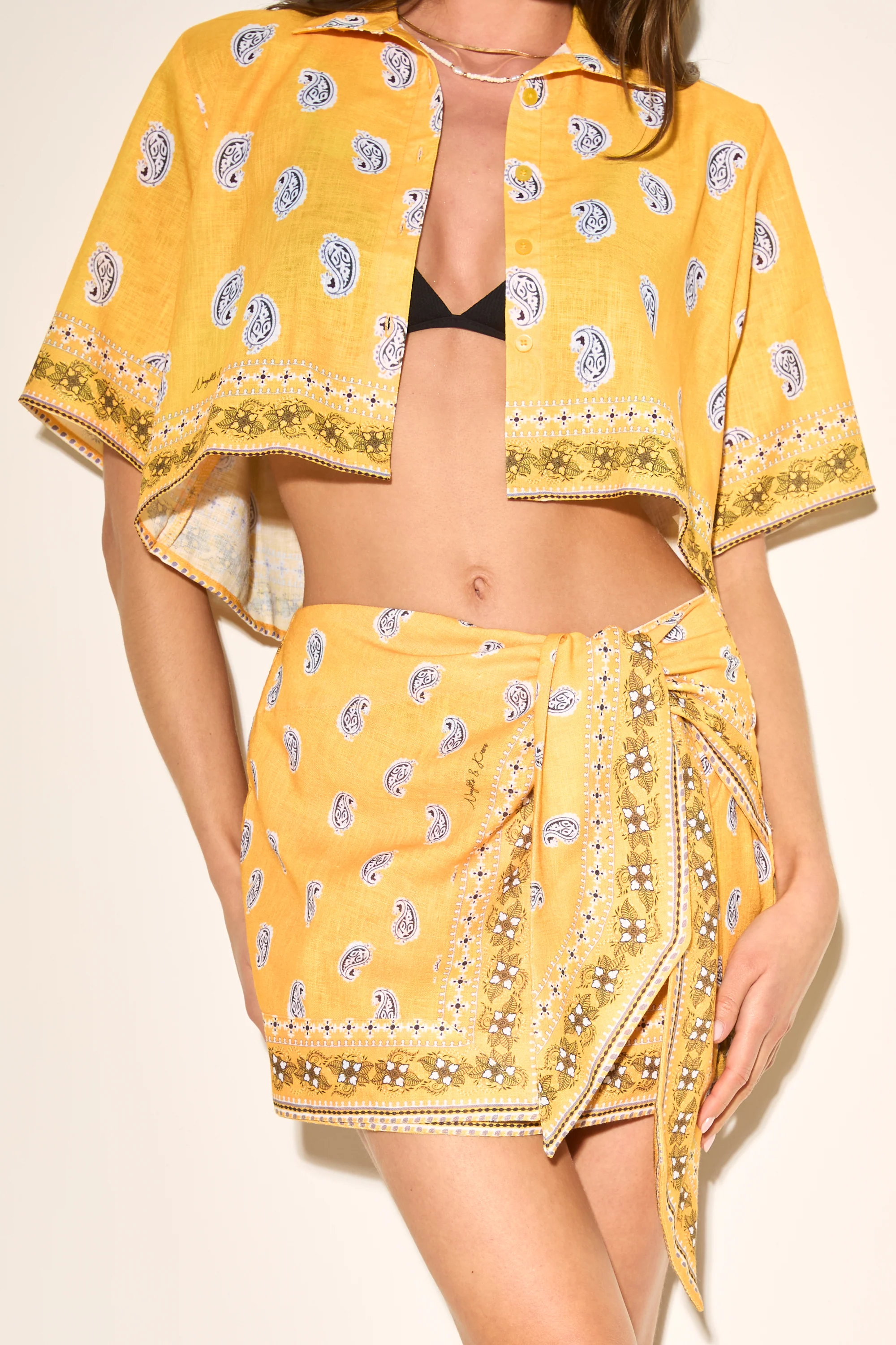 GOLDEN HOUR Yellow Wrap Skirt - Image 4