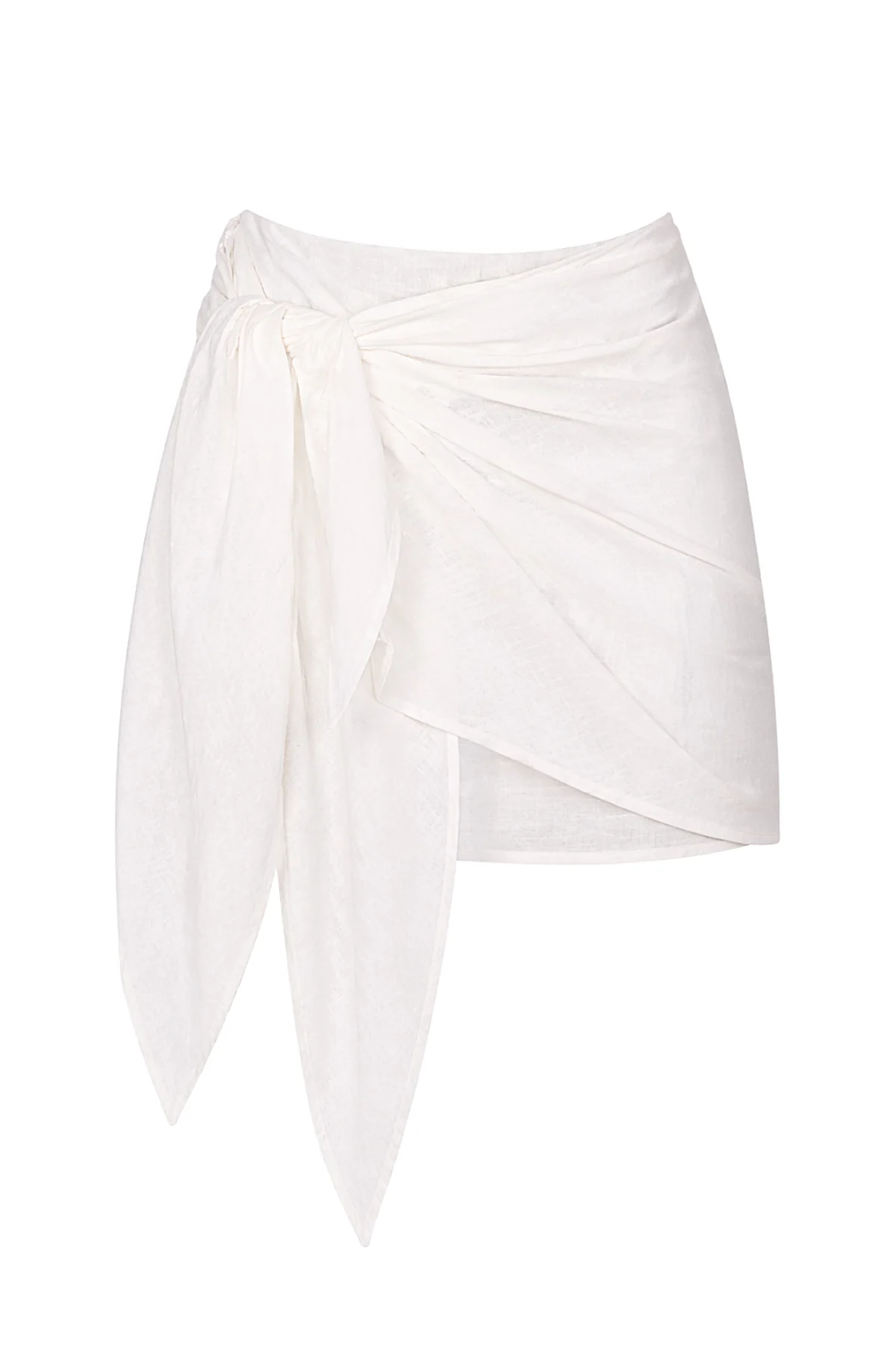 HATTI White Linen Wrap Skirt - Image 7