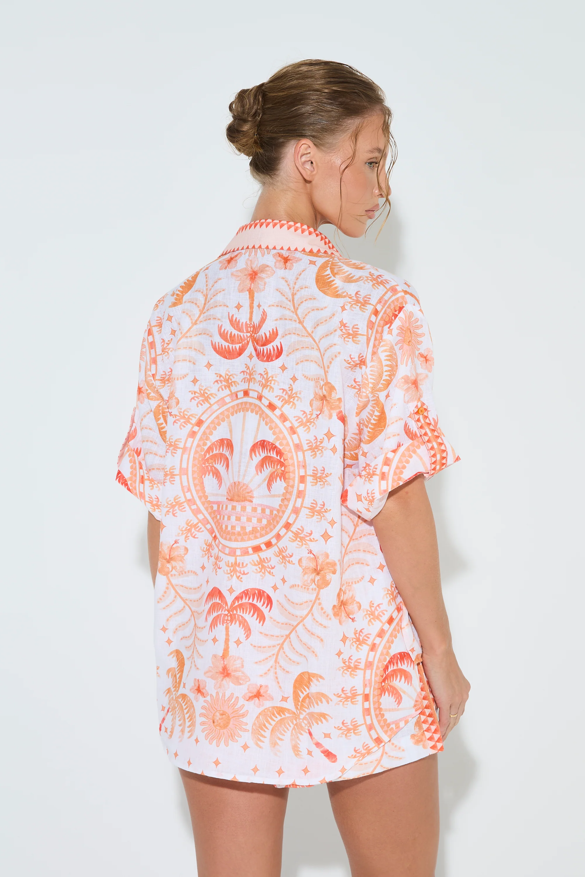 HIBISCUS ORANGE Printed Shirt - Image 7