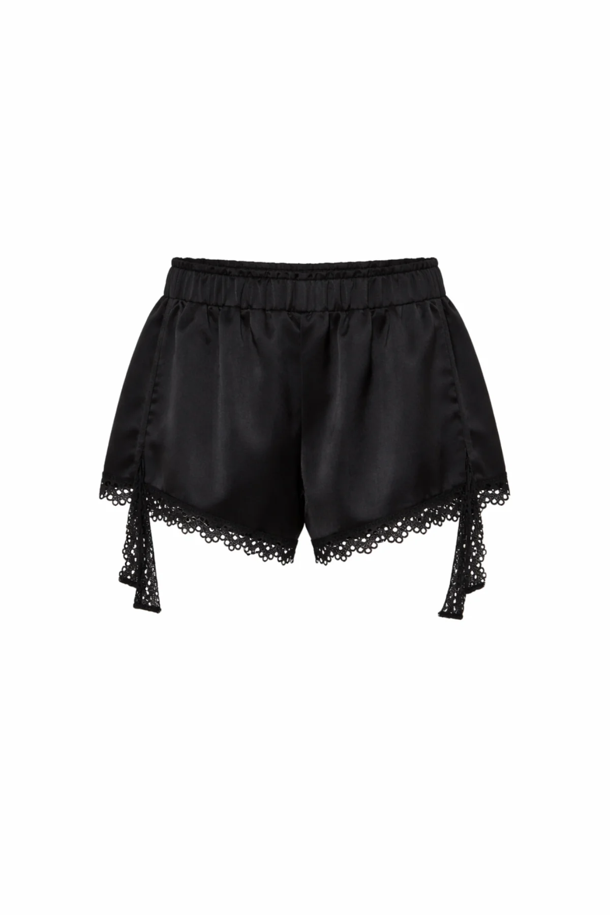 ILARA Black Crochet Trim Shorts - Image 8