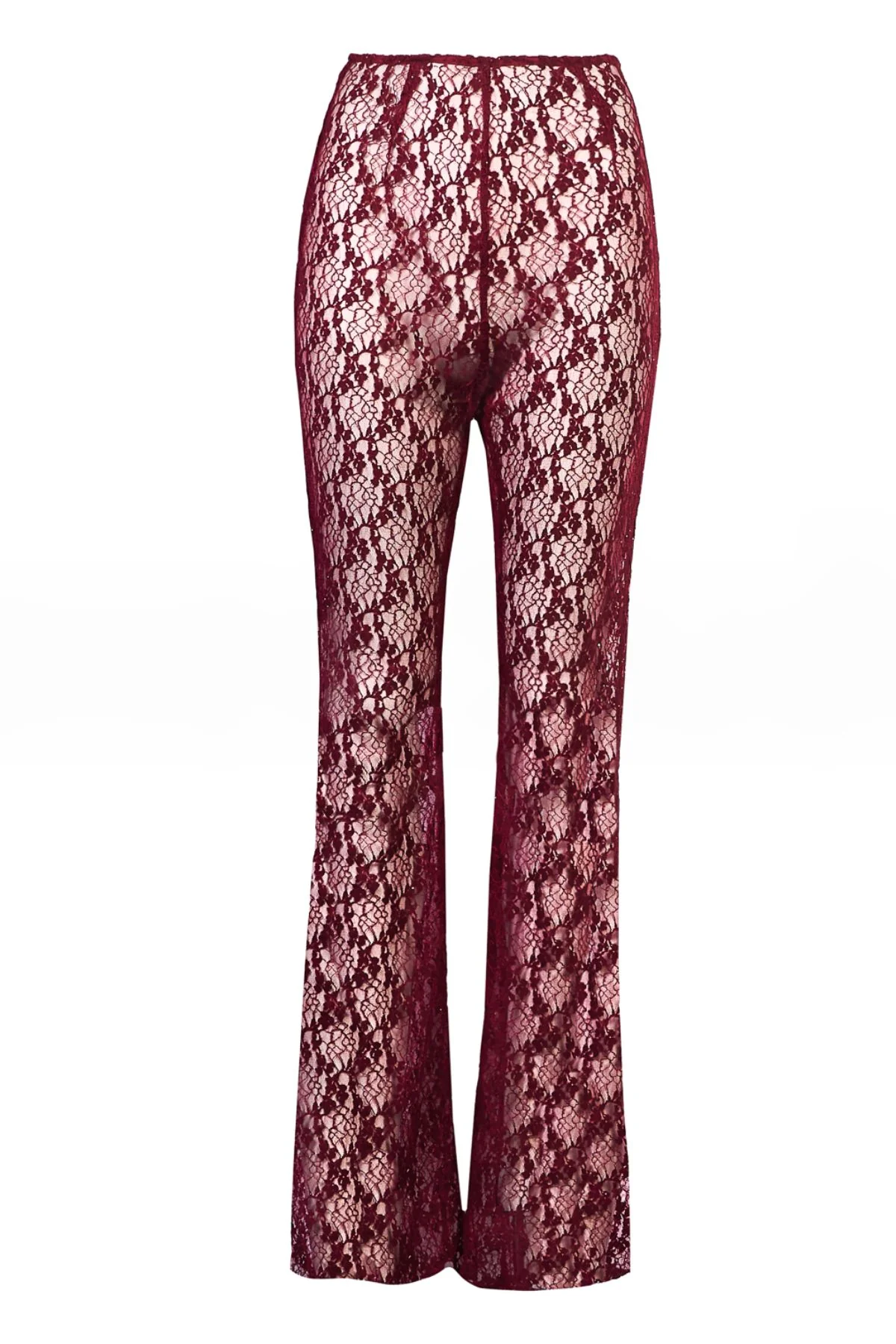 JORDYN Burgundy Lace Trousers - Image 6