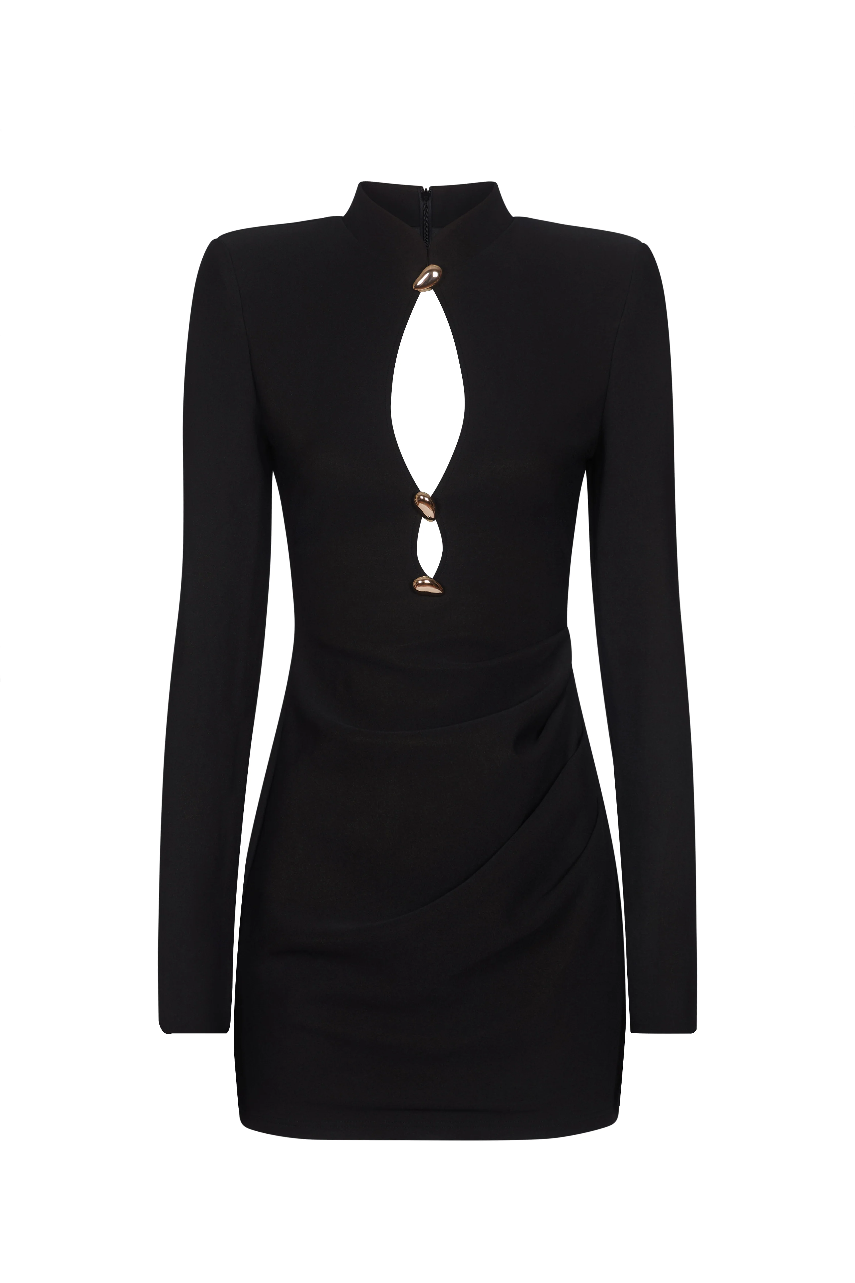 JOSEFINA Black Dress With Gold Trims - Image 10