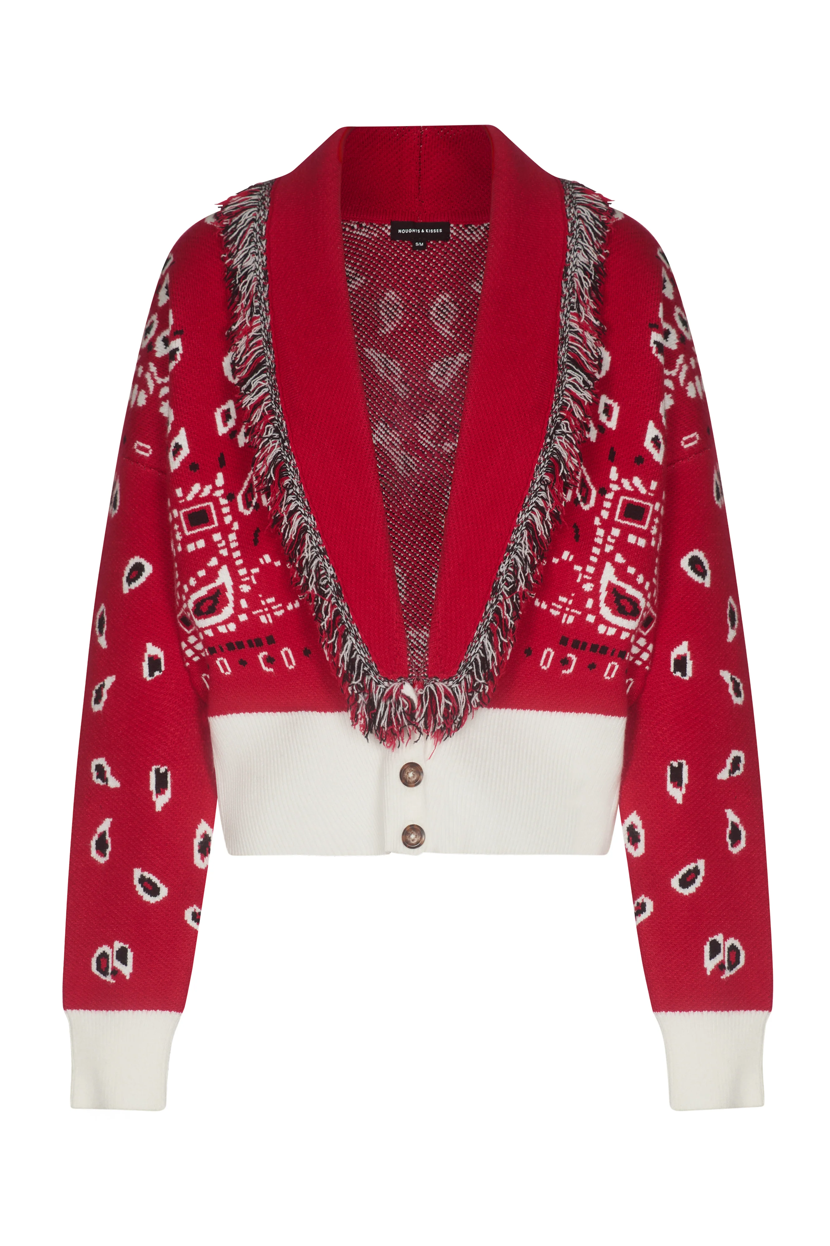 LANA Red Paisley Short Cardigan - Image 6