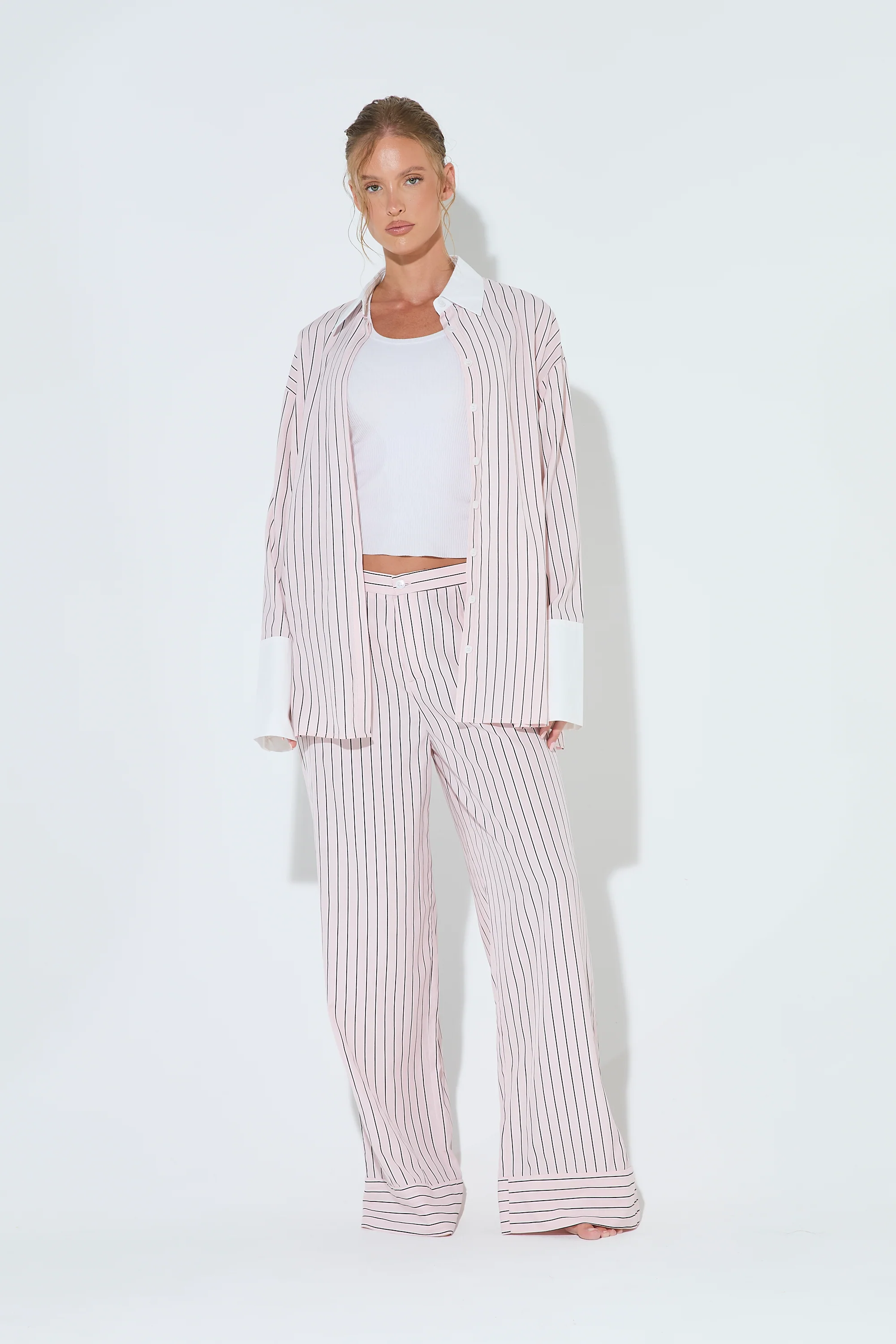 LIMA Pink Stripe Trousers - Image 3