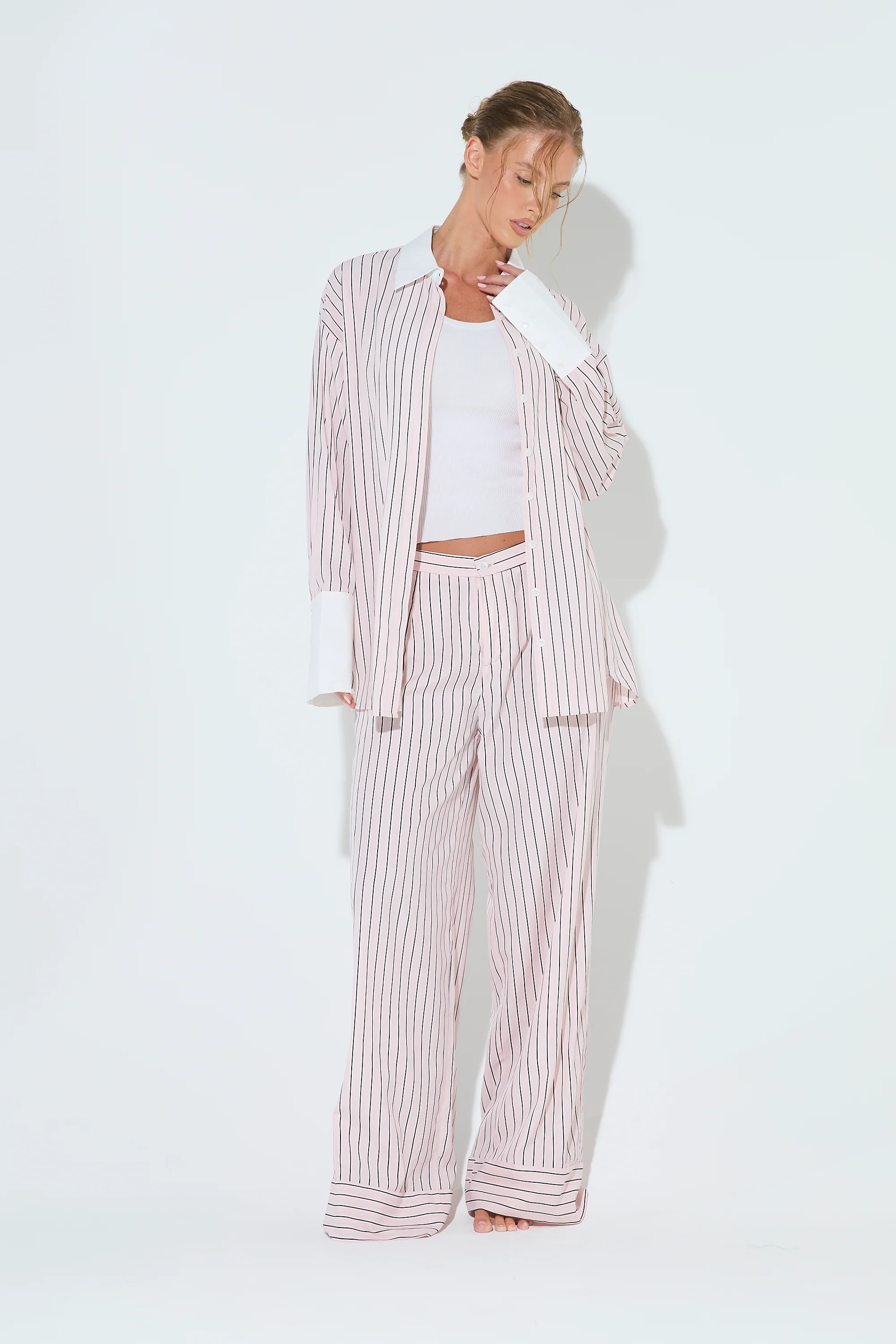 LIMA Pink Stripe Trousers - Image 4