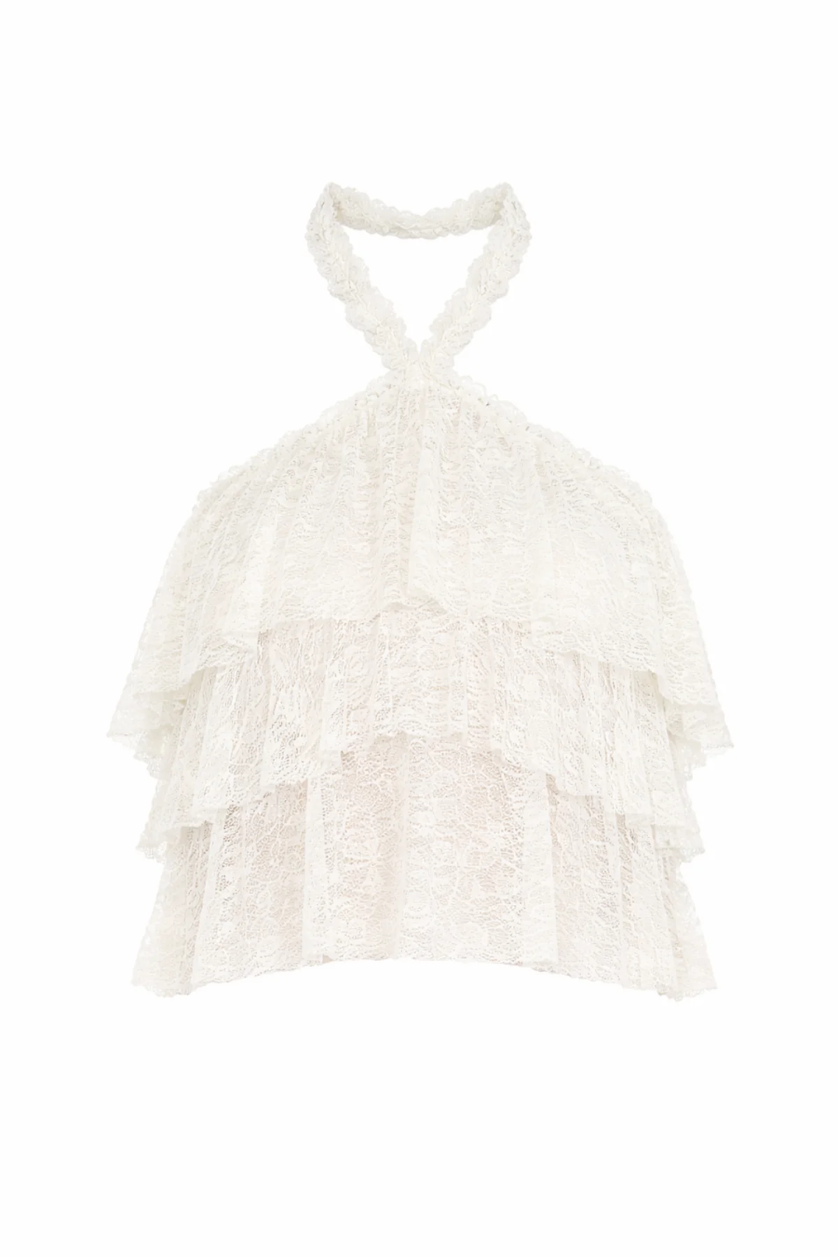 LIRA Cream Lace Halter Top - Image 7