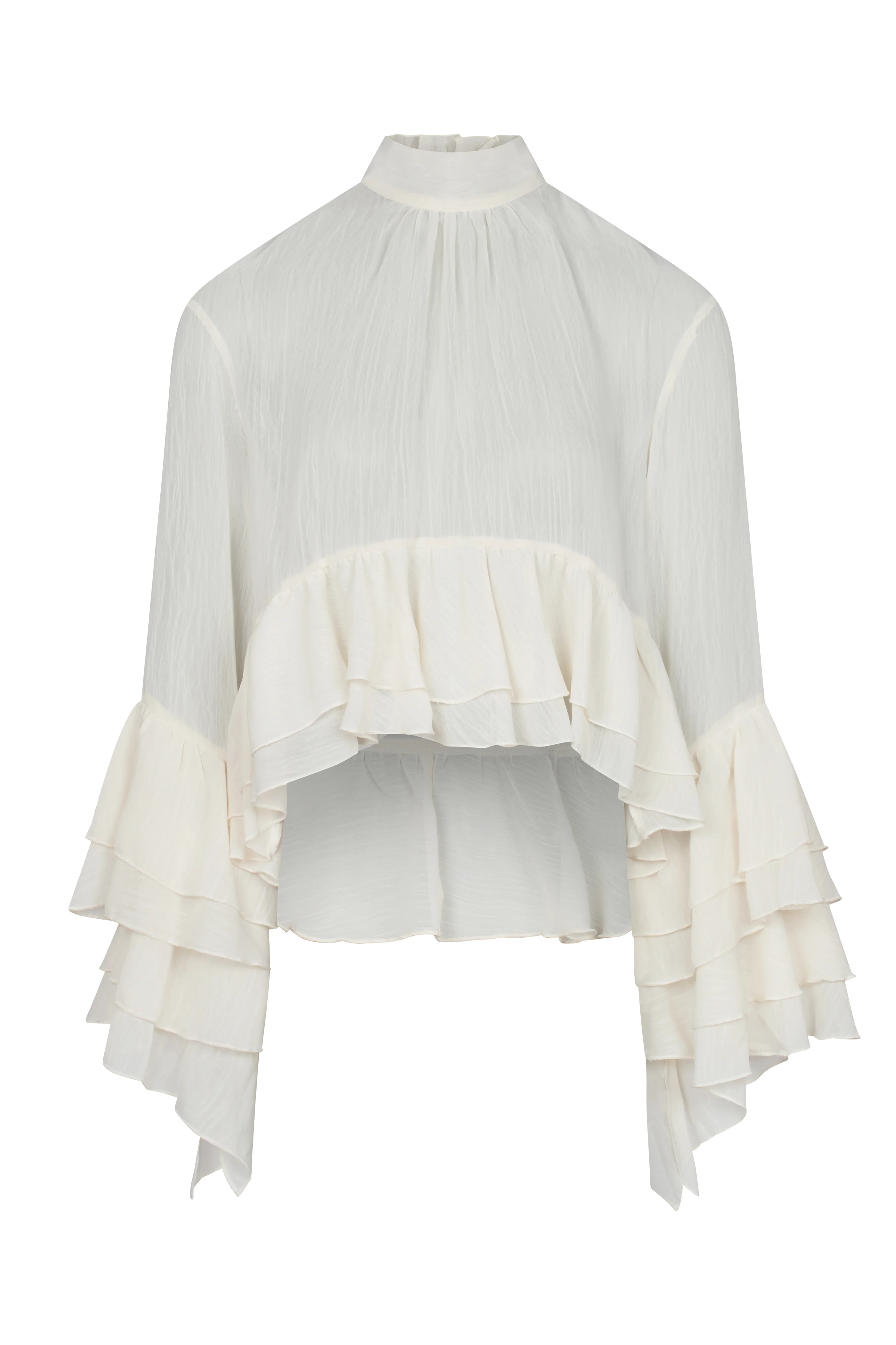 MARA Cream High Neck Blouse - Image 6