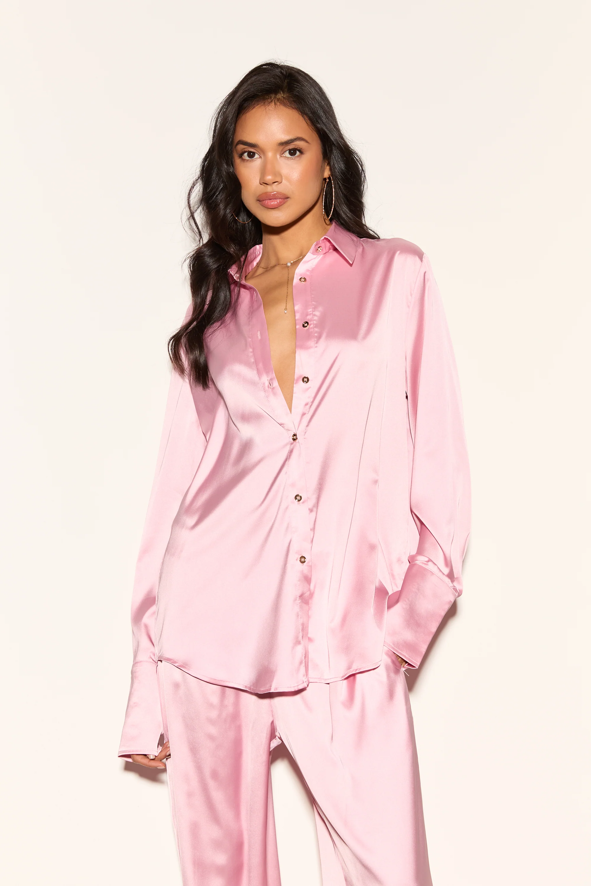 MONET Pink Satin Shirt - Image 2