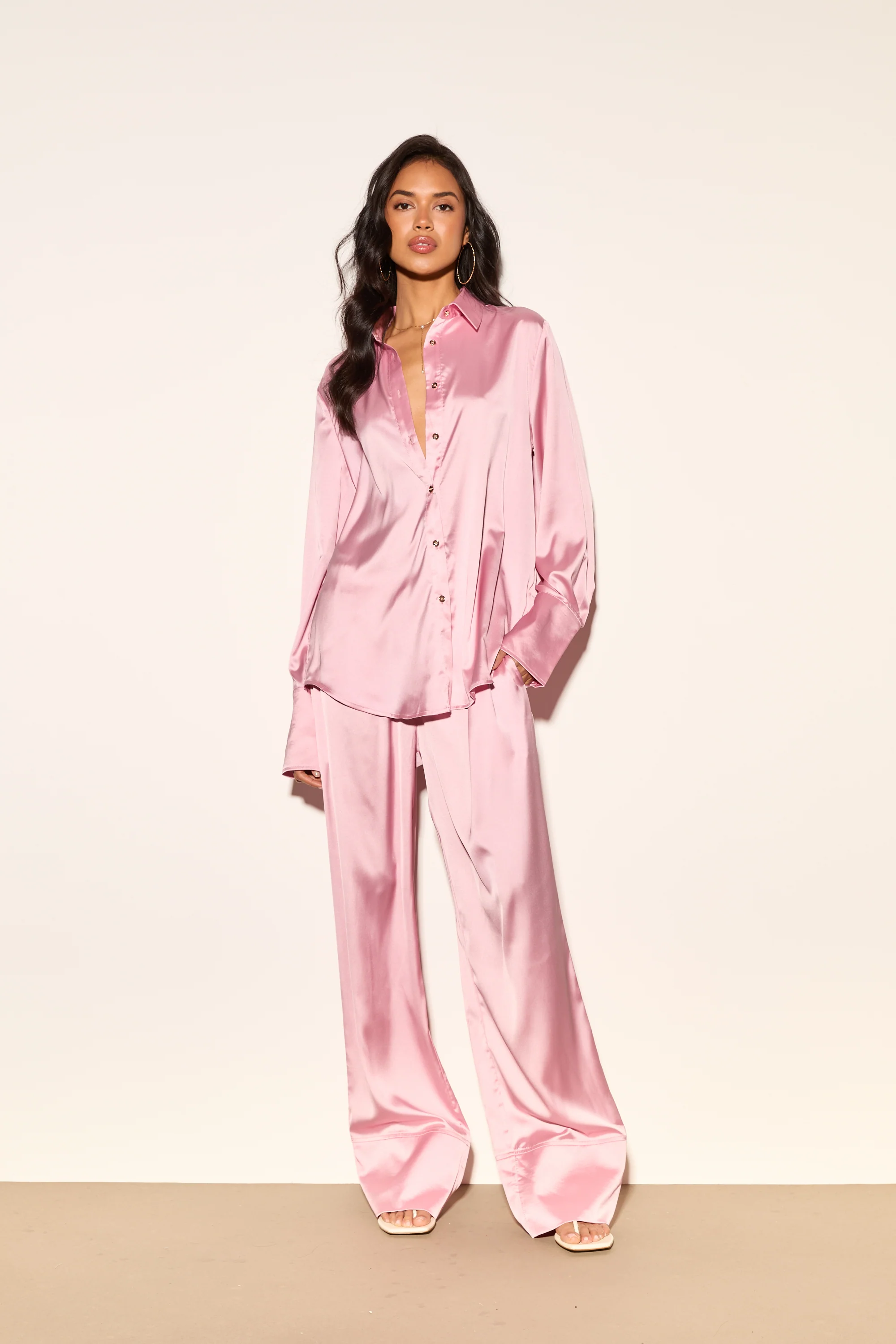 MONET Pink Satin Shirt - Image 5