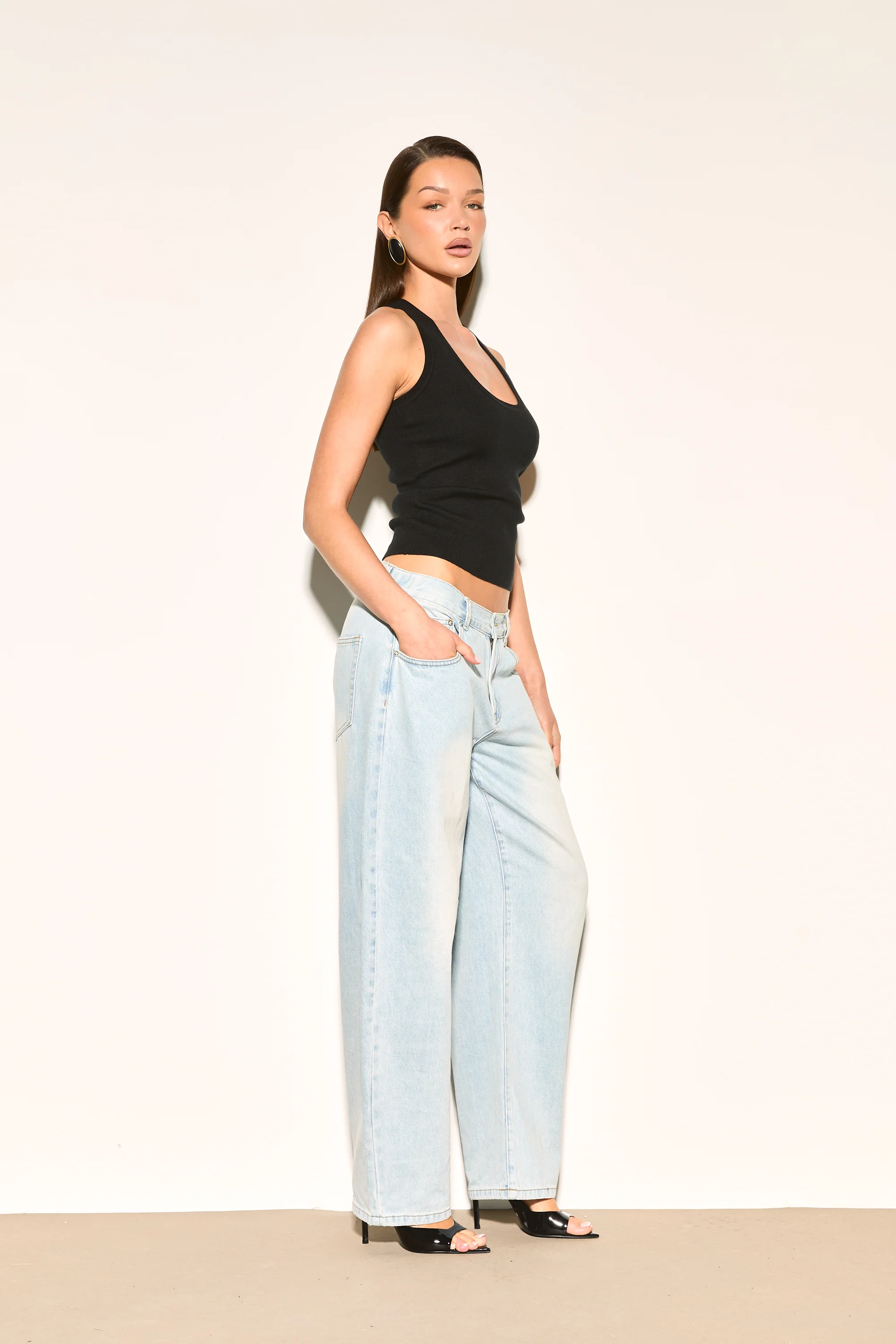 ROMI Blue Denim Wash Barrel Jeans - Image 3