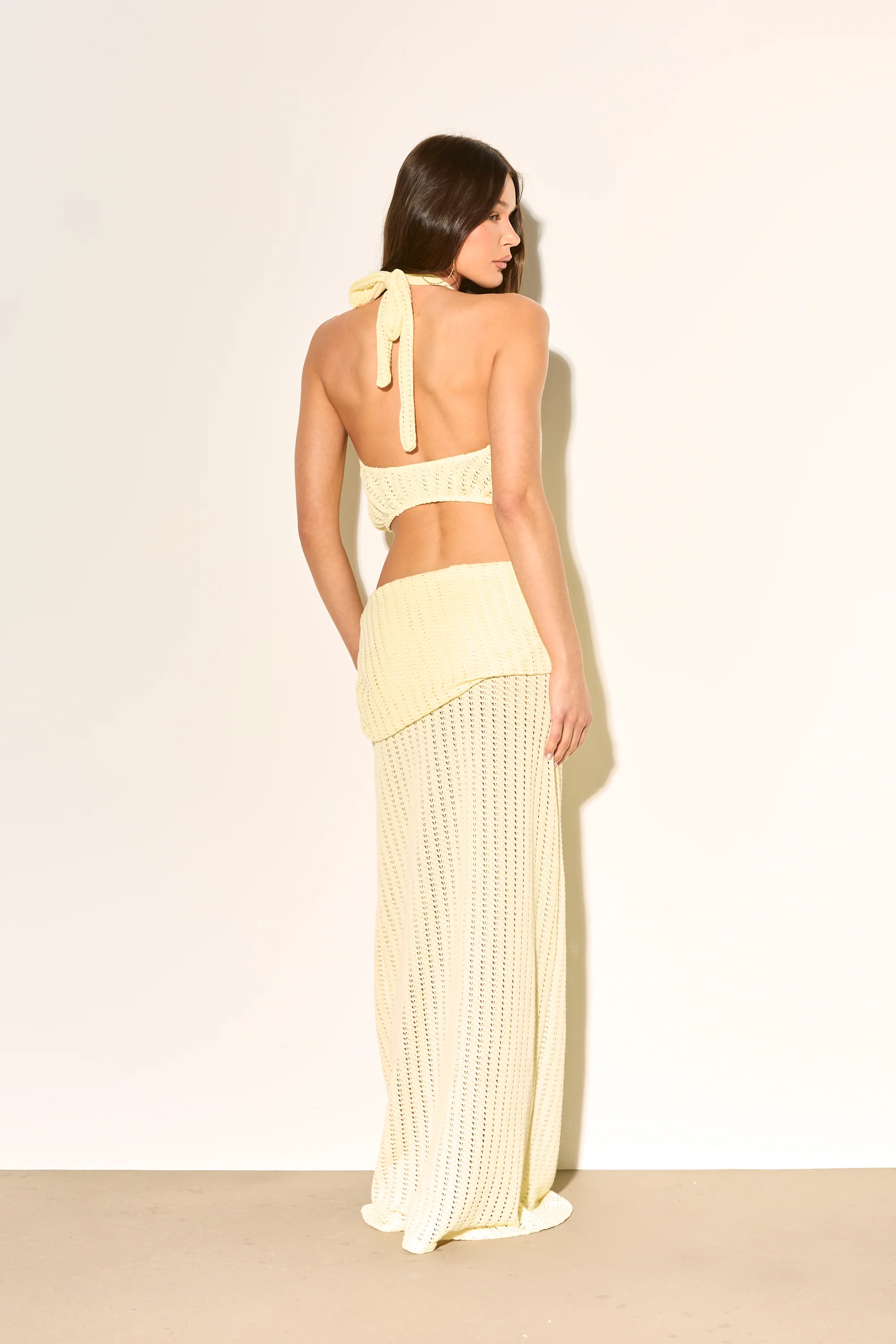 SEREN Lemon Knit Halter Top & Skirt Co Ord - Image 5