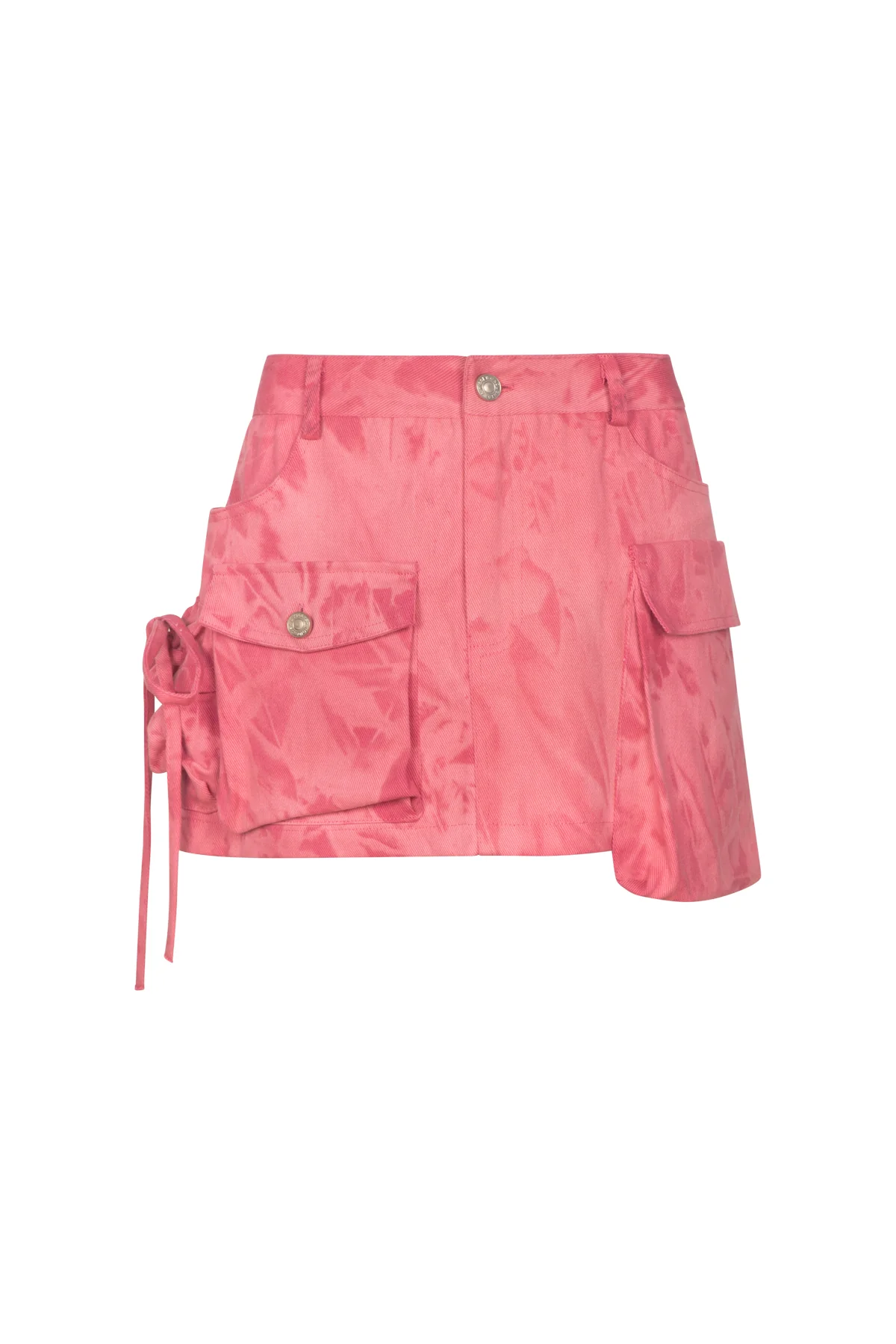 STASSIE Pink Acid Wash Cargo Mini Skirt - Image 8
