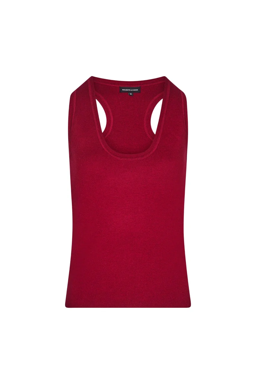 TIA Burgundy Knit Tank Top - Image 6