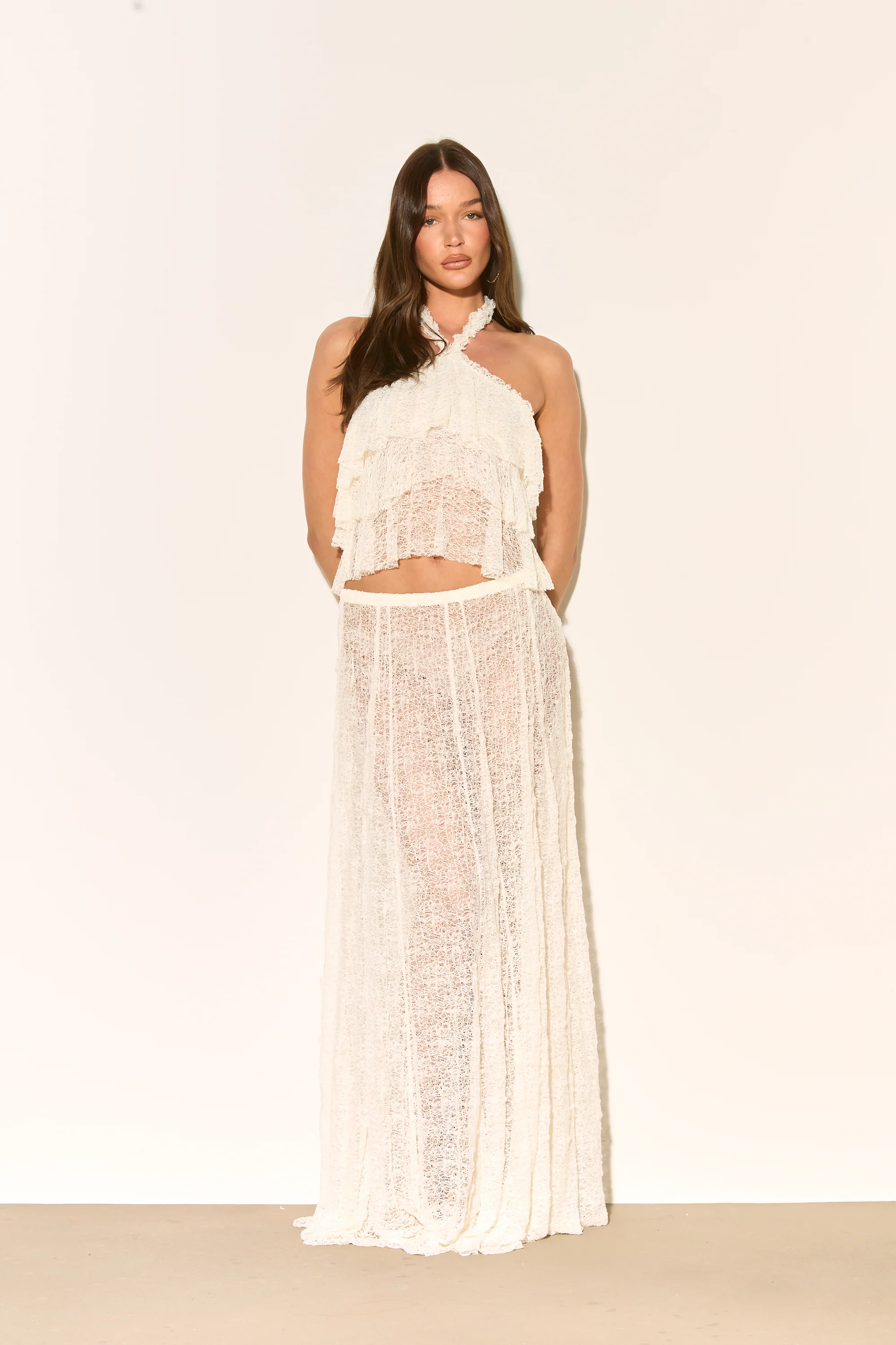 YASMINA Cream Lace Skirt - Image 3